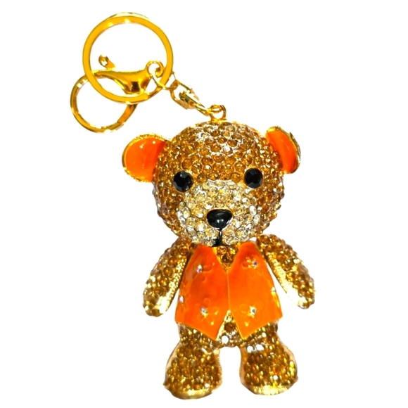 No brand Accessories - Designer Inspired XL Dancing Bling Bear Purse Charm Adorned with Rhinestones